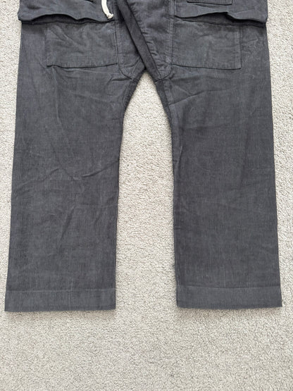 FW15 Rick Owens DRKSHDW Brown Corduroy Creatch Cargo Pants