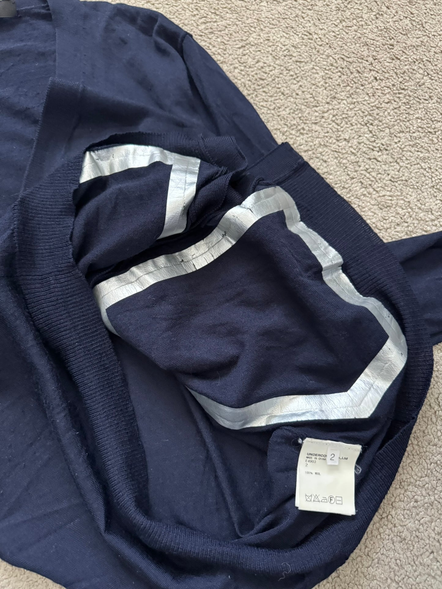 SS10 Undercover "Less But Better" Navy Wool Cardigan
