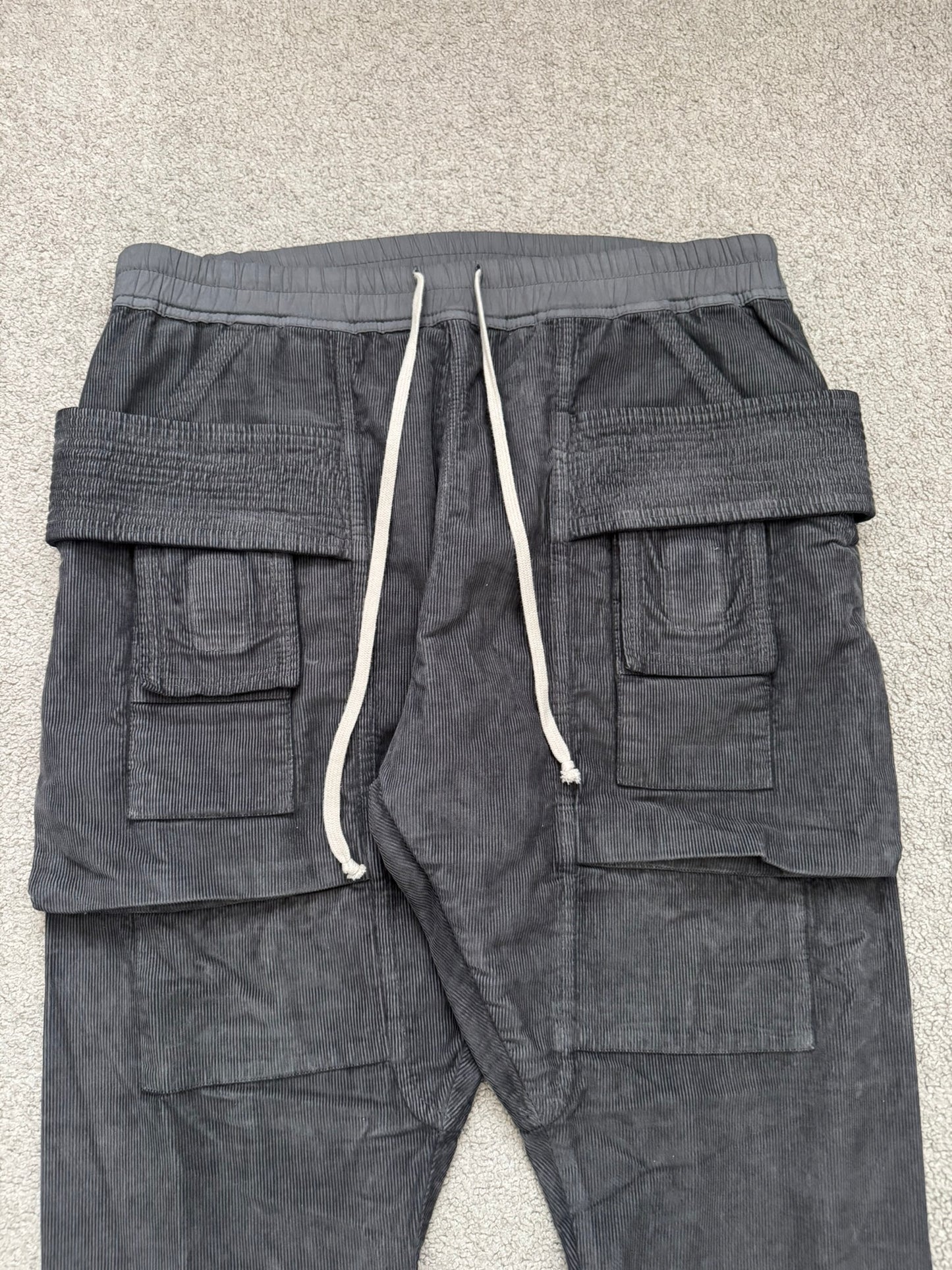 FW15 Rick Owens DRKSHDW Brown Corduroy Creatch Cargo Pants