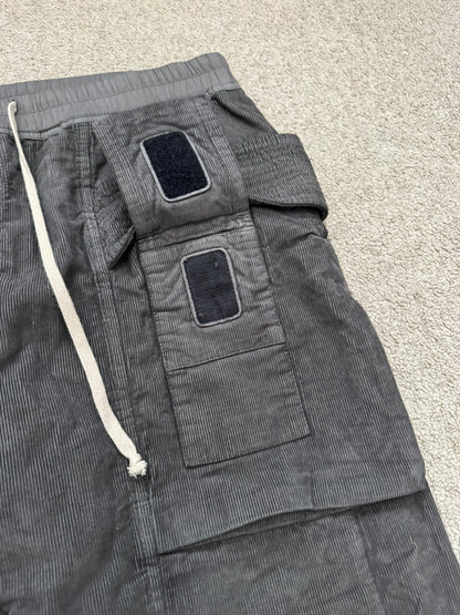 FW15 Rick Owens DRKSHDW Brown Corduroy Creatch Cargo Pants