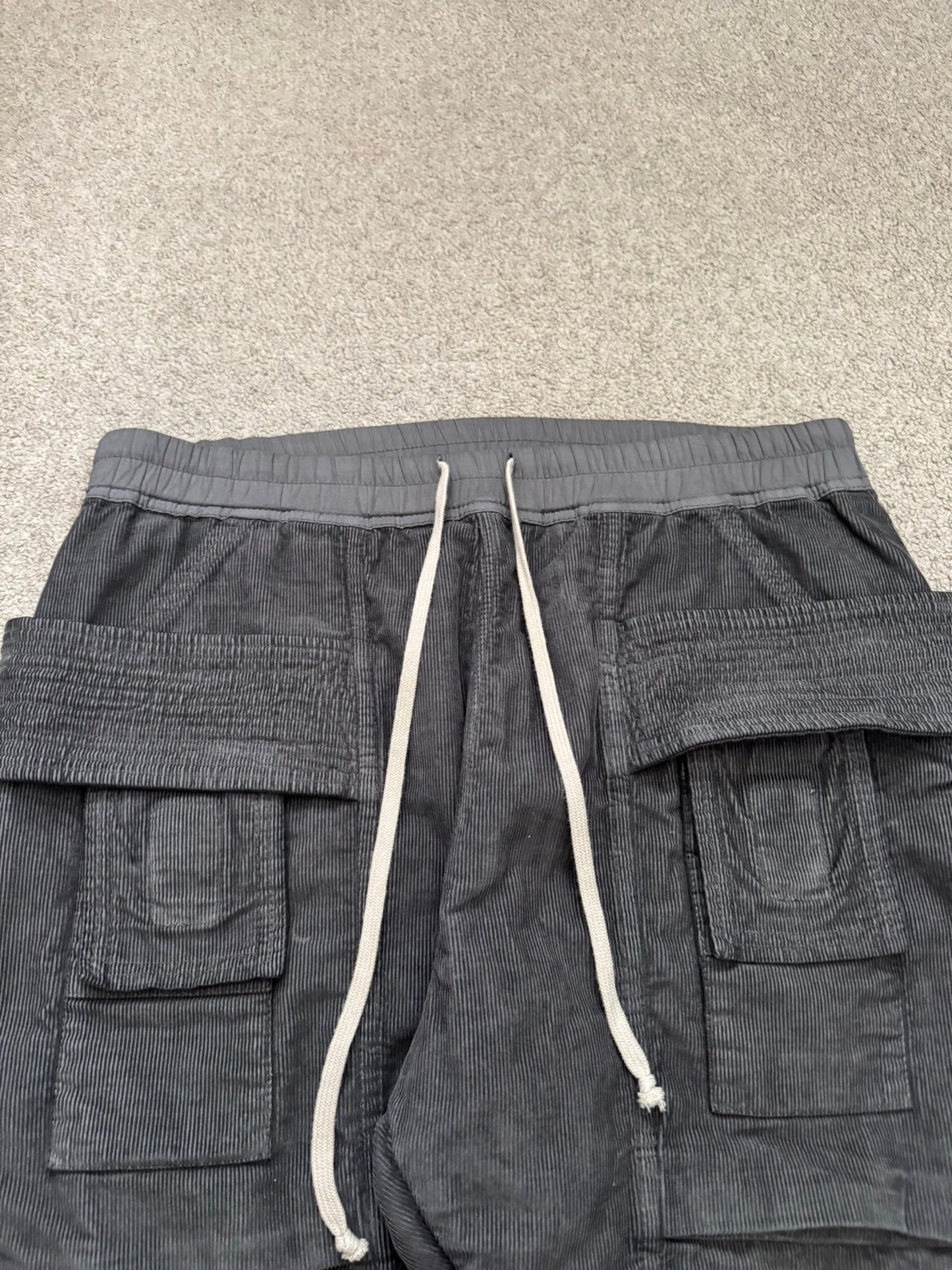 FW15 Rick Owens DRKSHDW Brown Corduroy Creatch Cargo Pants
