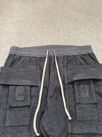 FW15 Rick Owens DRKSHDW Brown Corduroy Creatch Cargo Pants