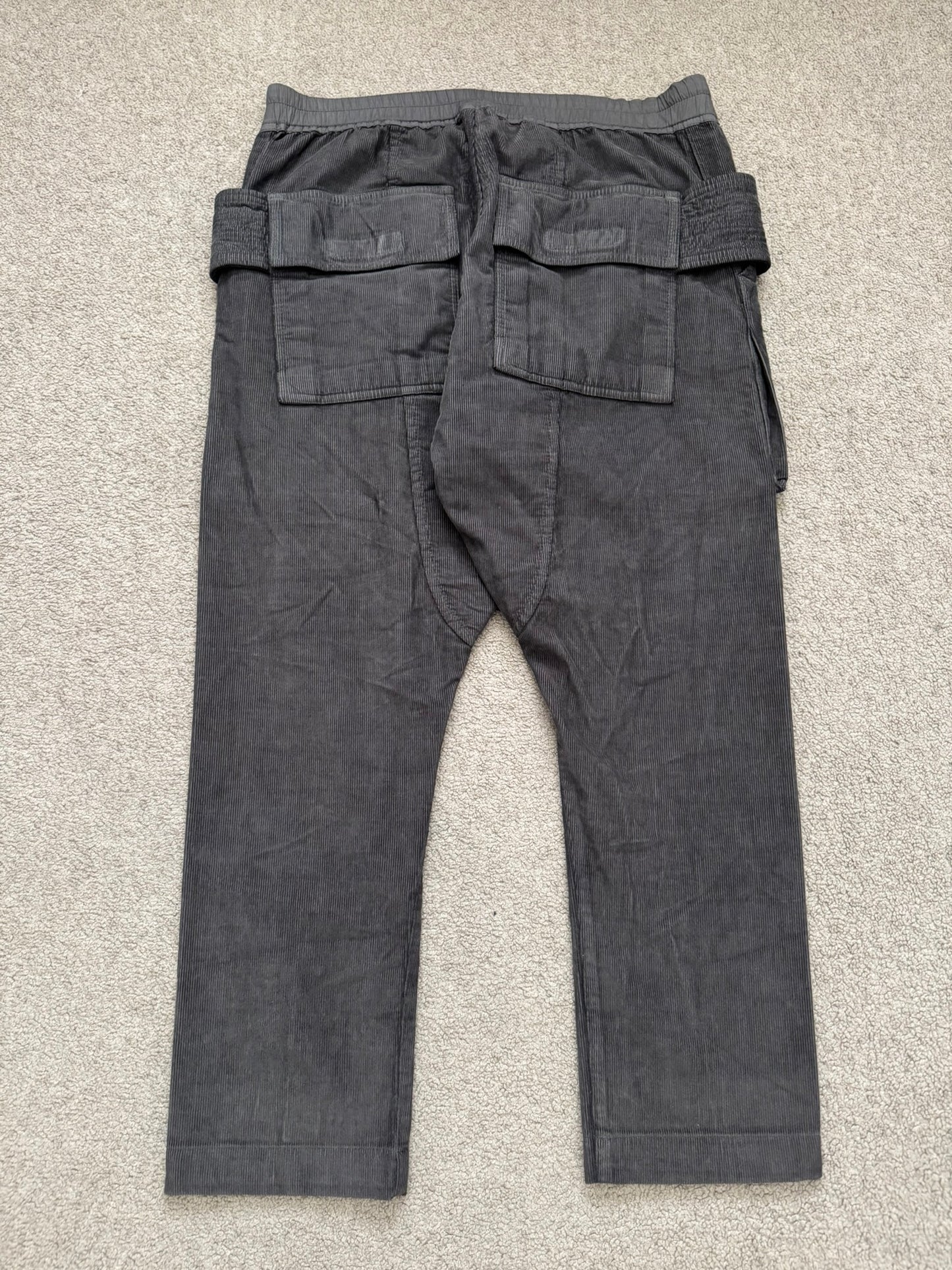 FW15 Rick Owens DRKSHDW Brown Corduroy Creatch Cargo Pants