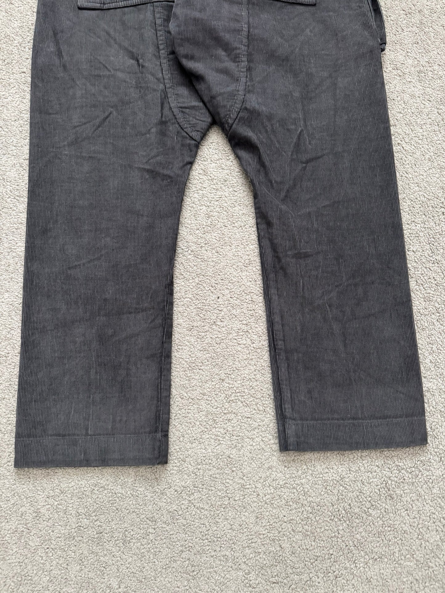 FW15 Rick Owens DRKSHDW Brown Corduroy Creatch Cargo Pants
