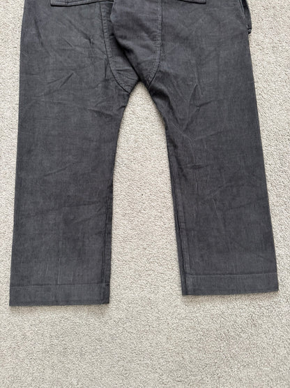 FW15 Rick Owens DRKSHDW Brown Corduroy Creatch Cargo Pants