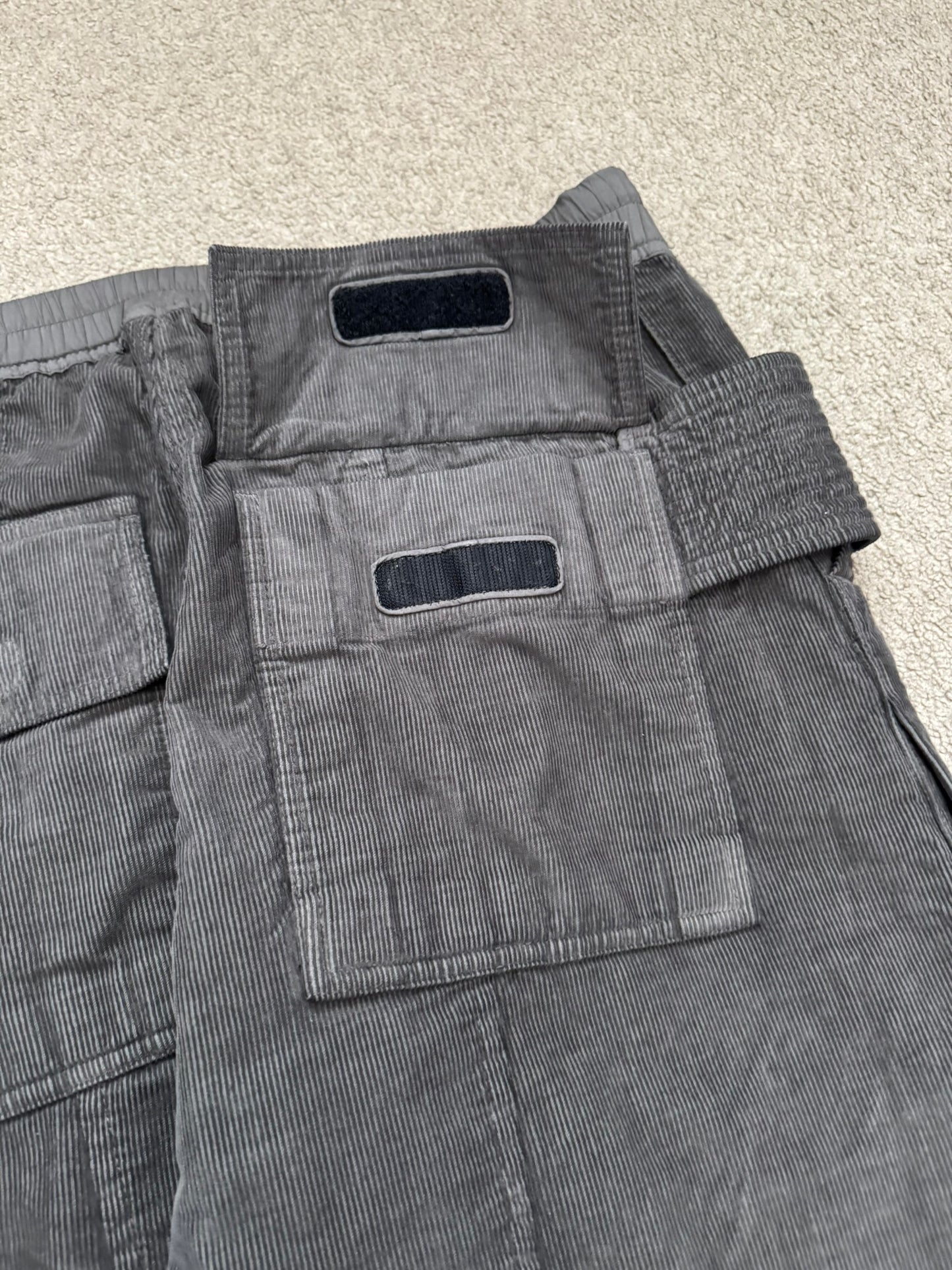 FW15 Rick Owens DRKSHDW Brown Corduroy Creatch Cargo Pants