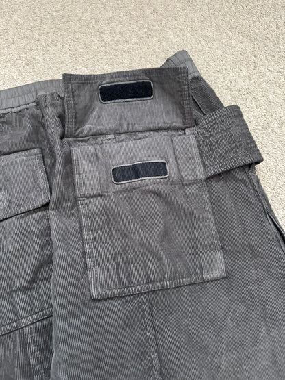 FW15 Rick Owens DRKSHDW Brown Corduroy Creatch Cargo Pants