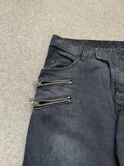 FW11 Balmain by Christophe Decarnin 4 Zip Biker Denim Jeans