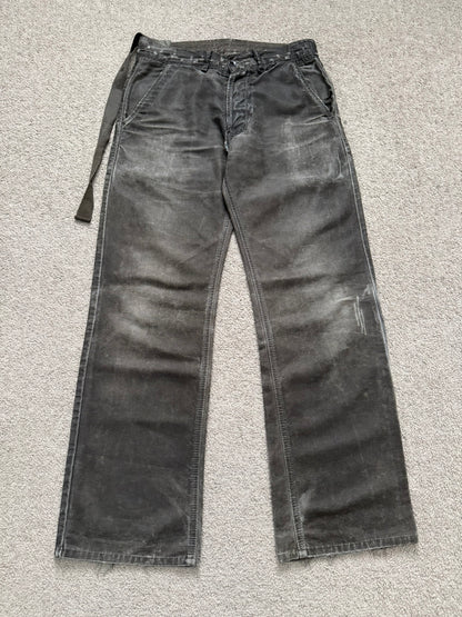 SS08 Rick Owens DRKSHDW "Creatch" Big Pocket Clawmark Waxed Pants