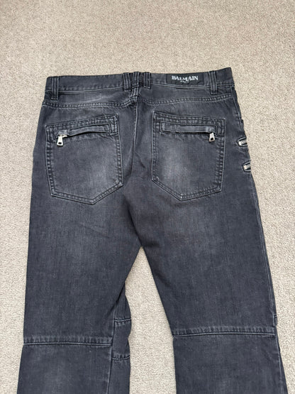 FW11 Balmain by Christophe Decarnin 4 Zip Biker Denim Jeans
