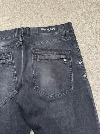 FW11 Balmain by Christophe Decarnin 4 Zip Biker Denim Jeans