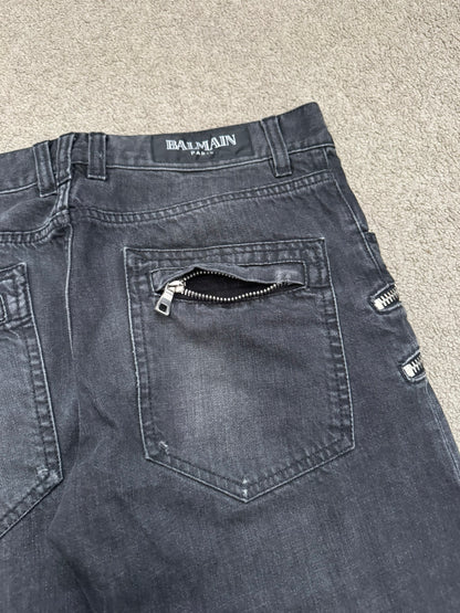 FW11 Balmain by Christophe Decarnin 4 Zip Biker Denim Jeans