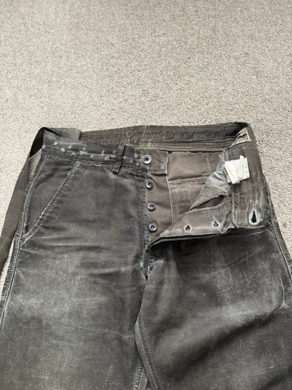 SS08 Rick Owens DRKSHDW "Creatch" Big Pocket Clawmark Waxed Pants