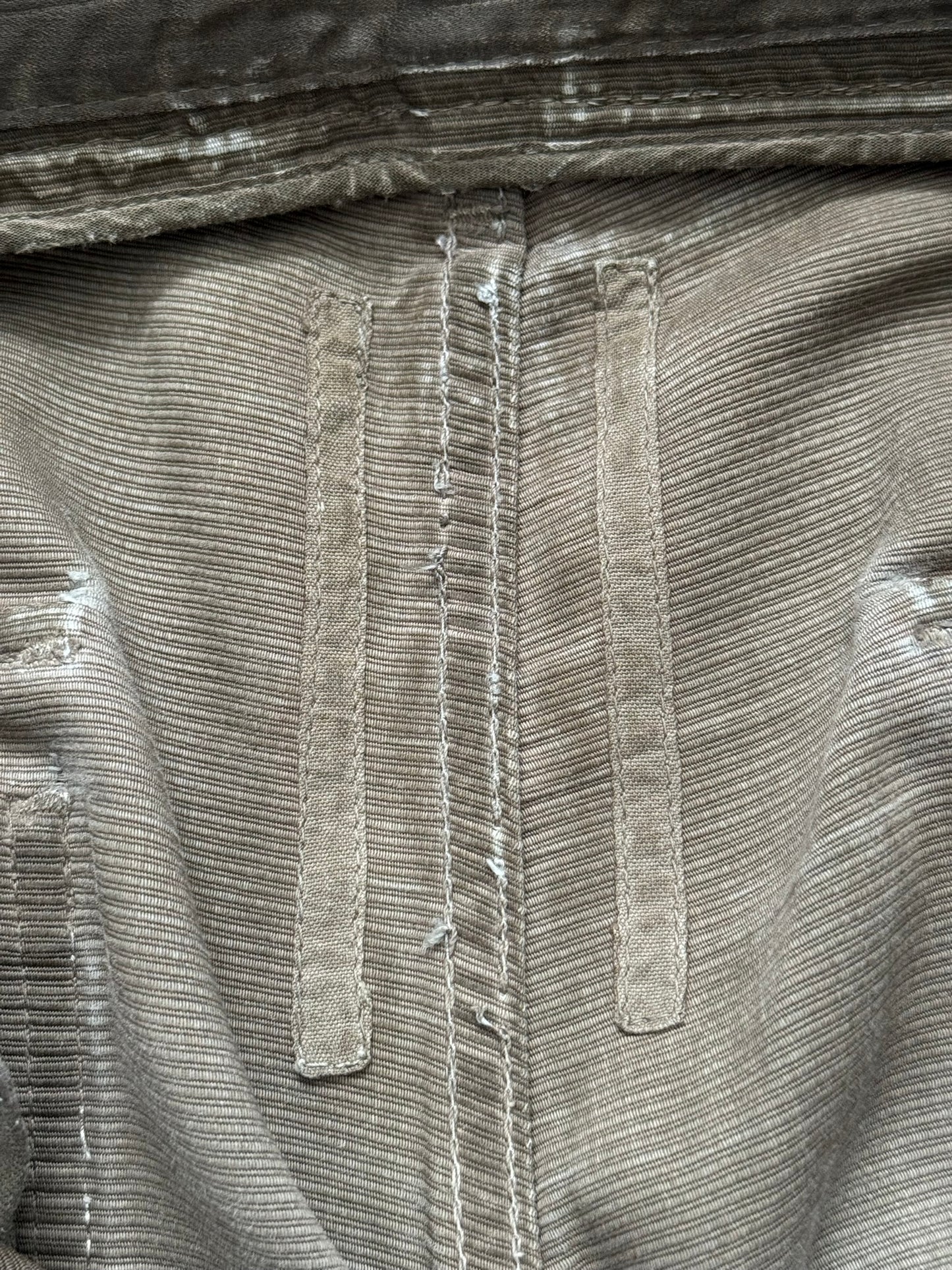 SS08 Rick Owens DRKSHDW "Creatch" Big Pocket Clawmark Waxed Pants