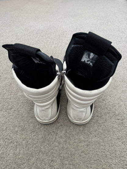 Rick Owens Black & White Geobasket High Top Sneakers