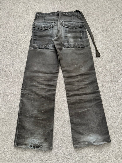 SS08 Rick Owens DRKSHDW "Creatch" Big Pocket Clawmark Waxed Pants