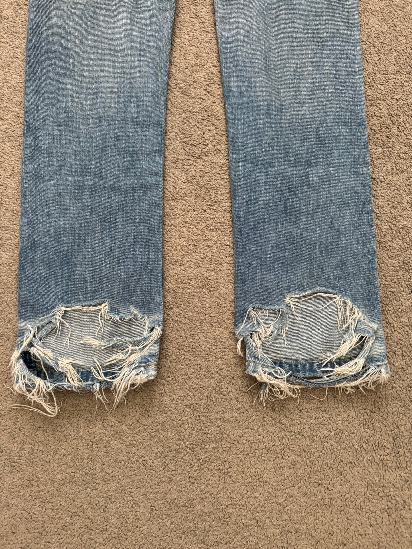 Balmain by Olivier Rousteing Distressed Zip Biker Denim Jeans