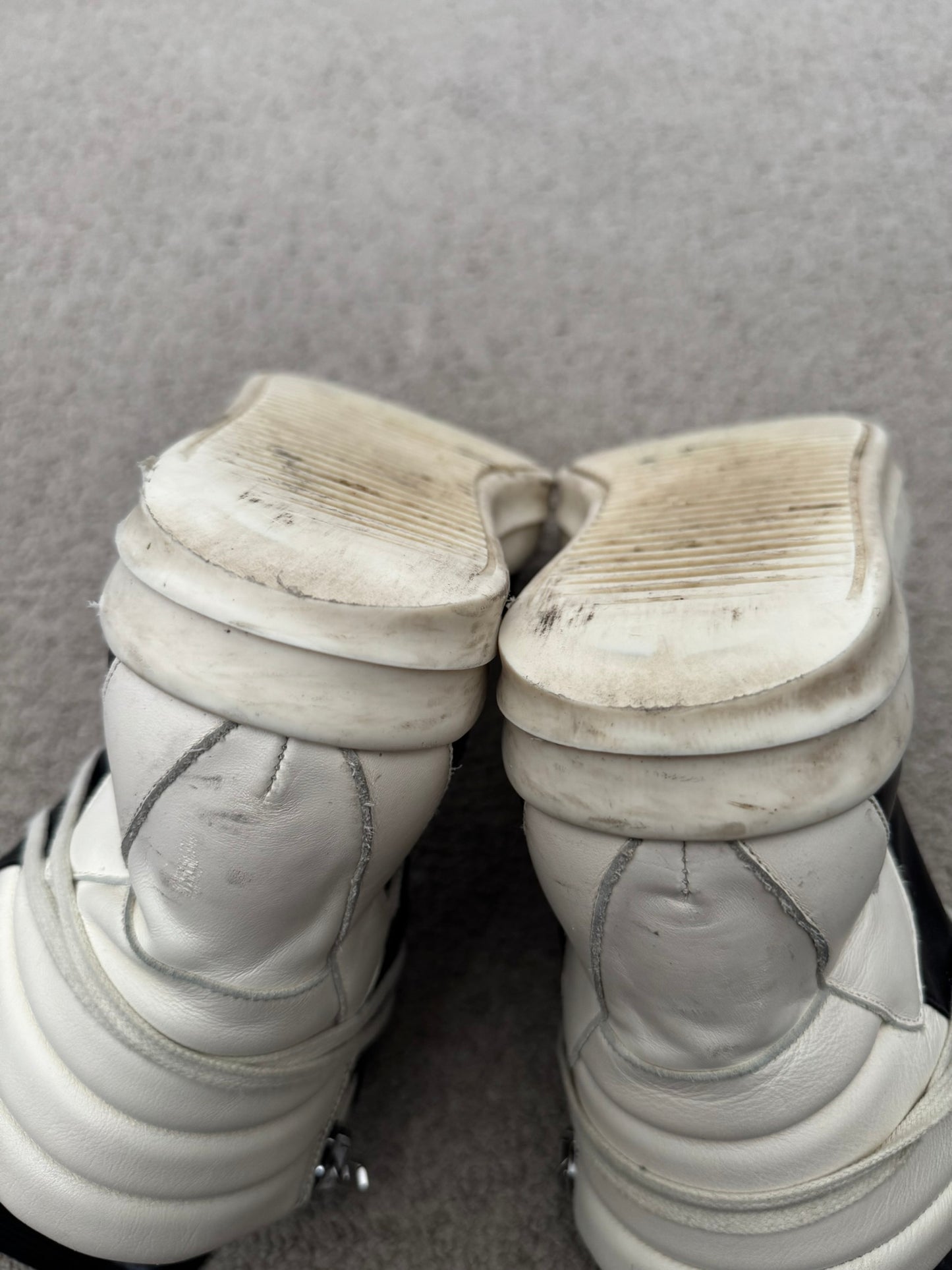 Rick Owens Black & White Geobasket High Top Sneakers