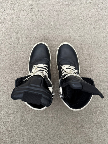 Rick Owens Black & White Geobasket High Top Sneakers