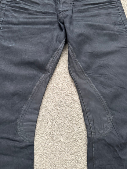 SS09 Rick Owens DRKSHDW "Strutter" Black Nylon Panel Detroit Cut Denim Jeans