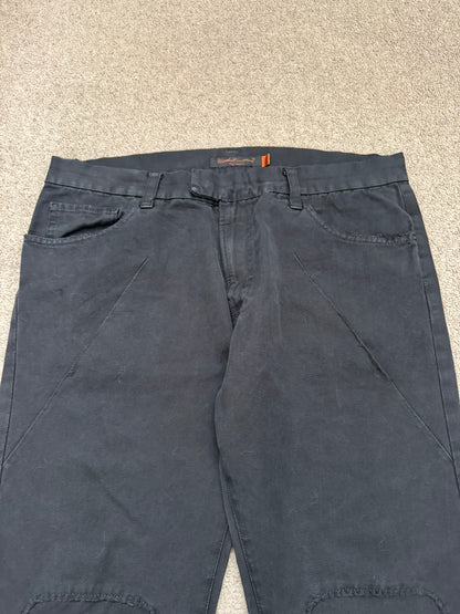 AW06 Undercover "Guruguru" Paneled Crust Frayed Jeans