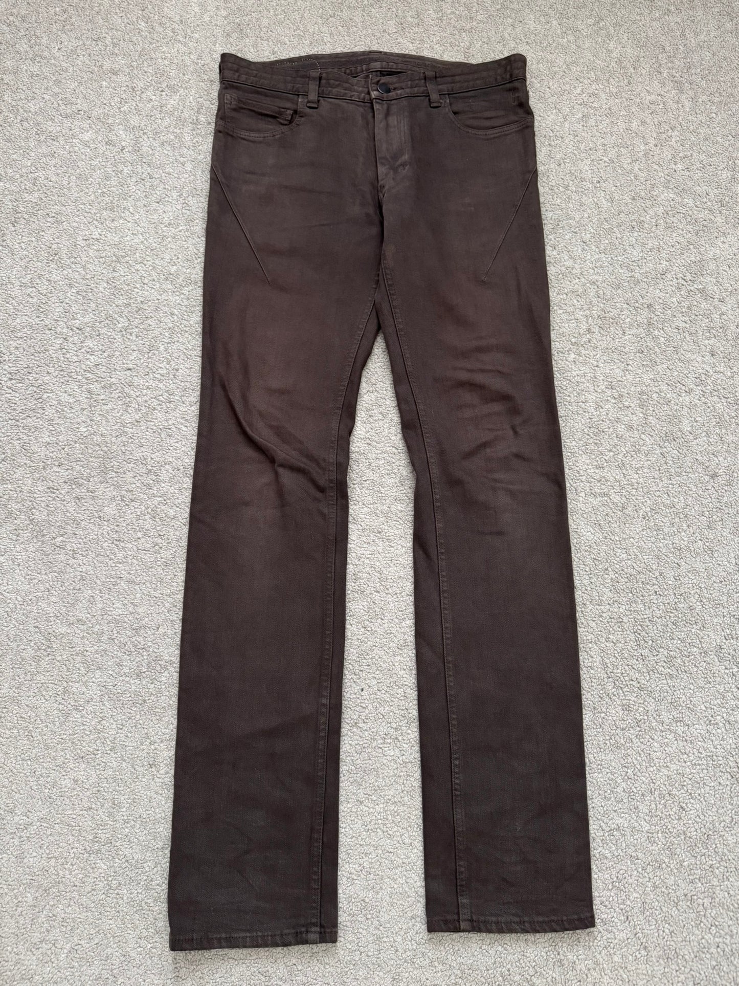 SS07 Number (N)ine Brown Crying Heart Pain Denim Jeans