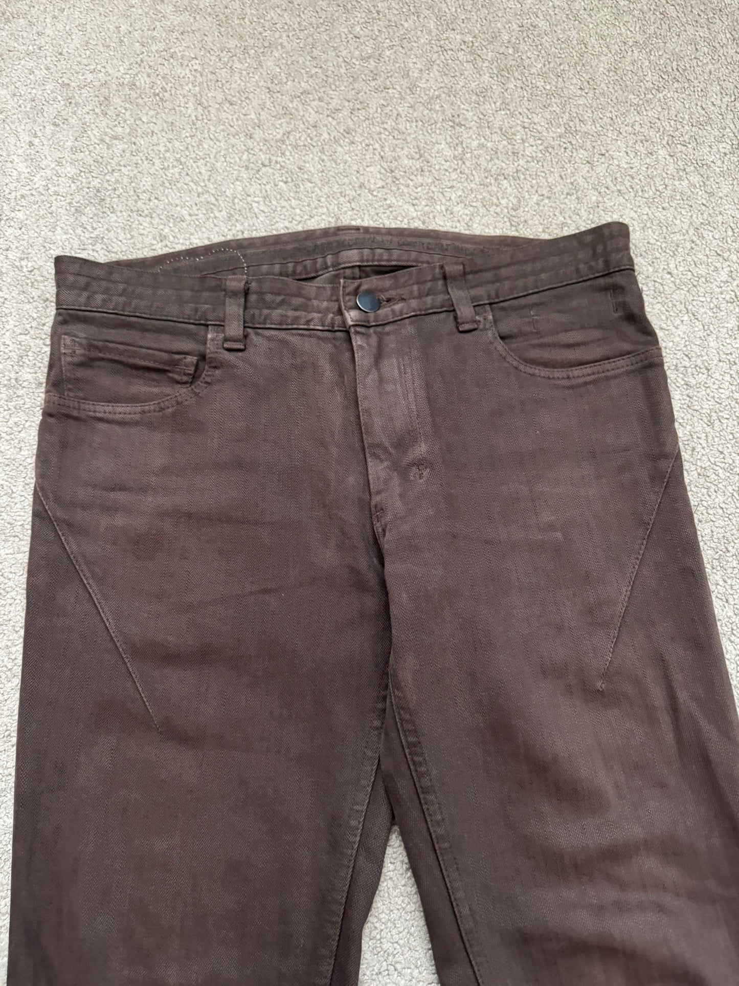 SS07 Number (N)ine Brown Crying Heart Pain Denim Jeans
