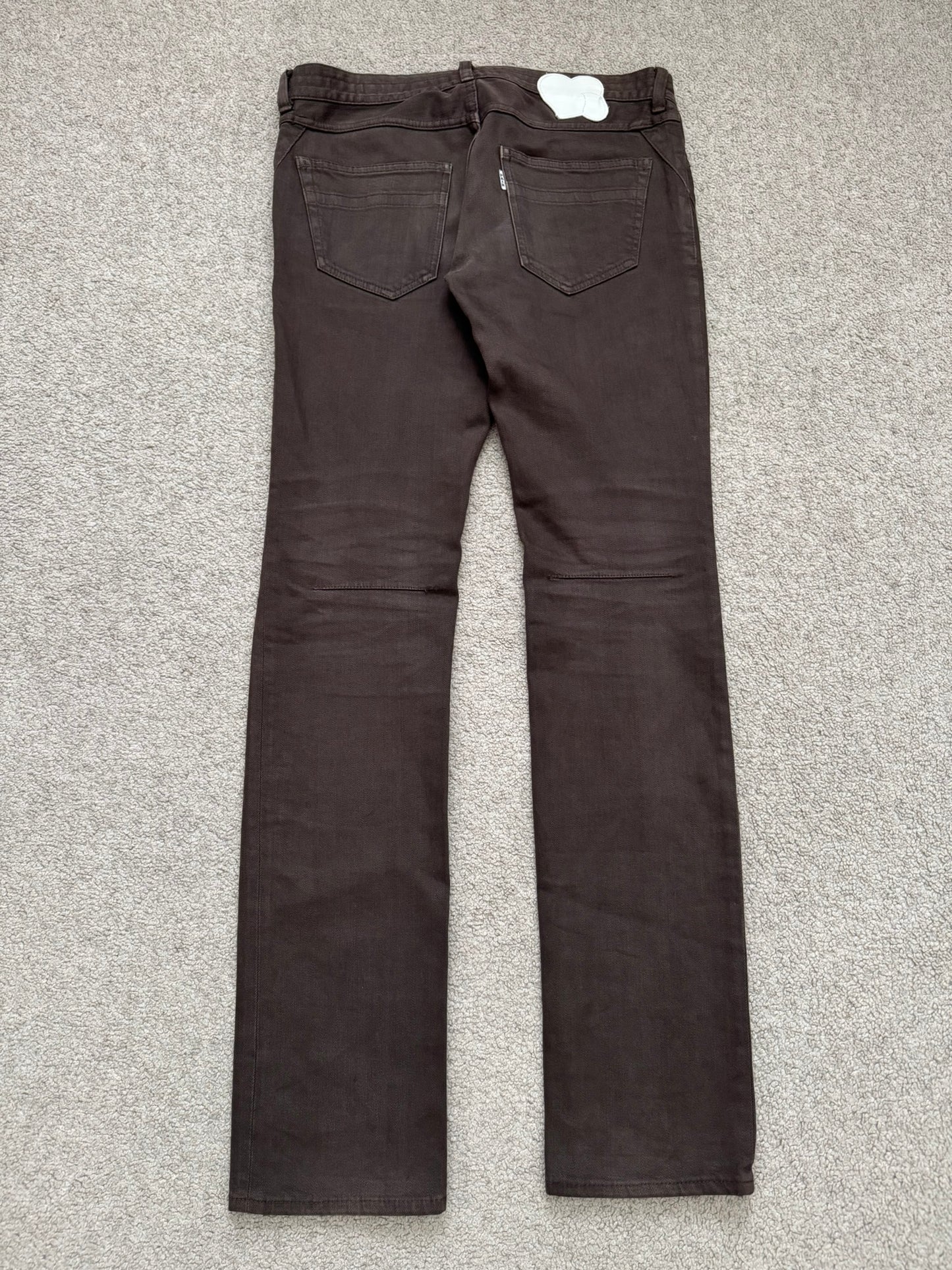 SS07 Number (N)ine Brown Crying Heart Pain Denim Jeans