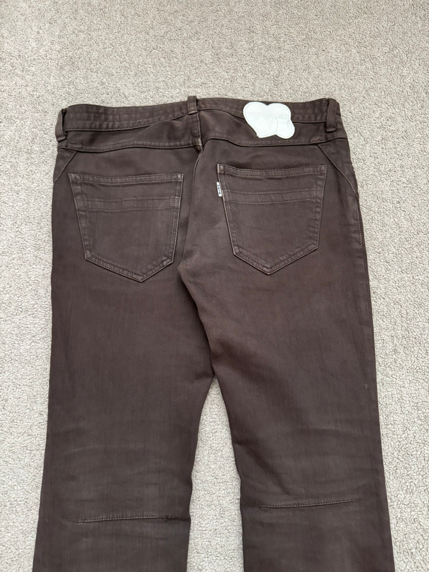 SS07 Number (N)ine Brown Crying Heart Pain Denim Jeans