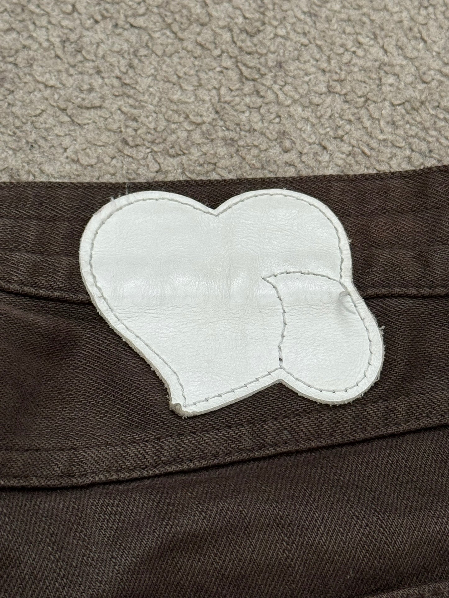 SS07 Number (N)ine Brown Crying Heart Pain Denim Jeans