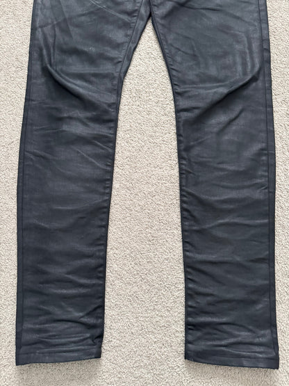 FW15 Saint Laurent by Hedi Slimane "Nightrider" Black Wax D02 Denim Jeans