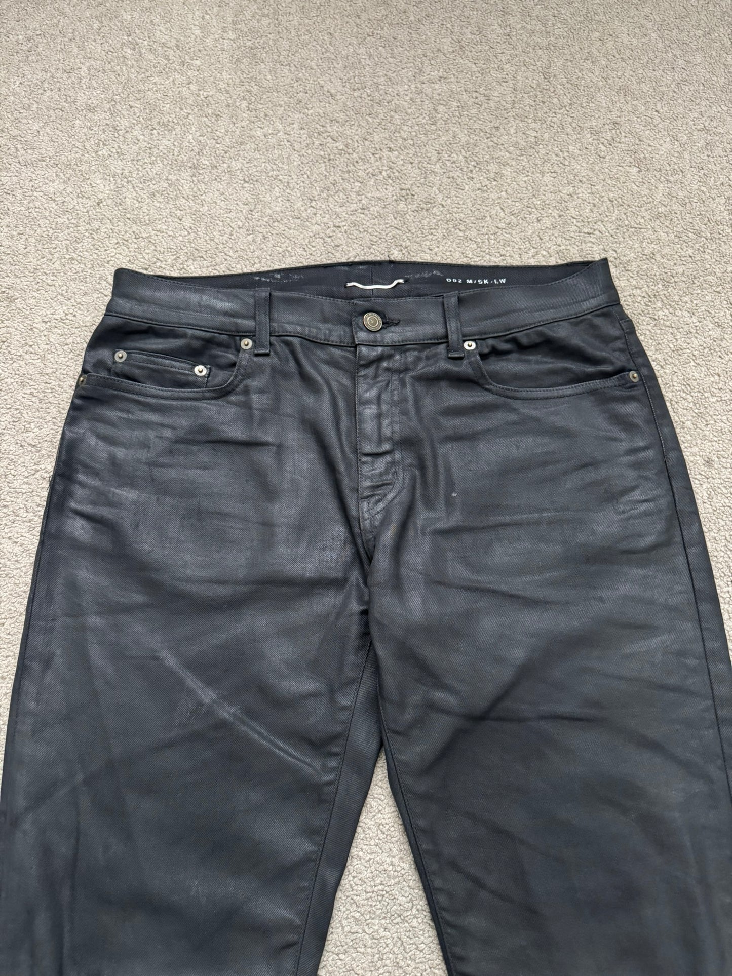 FW15 Saint Laurent by Hedi Slimane "Nightrider" Black Wax D02 Denim Jeans
