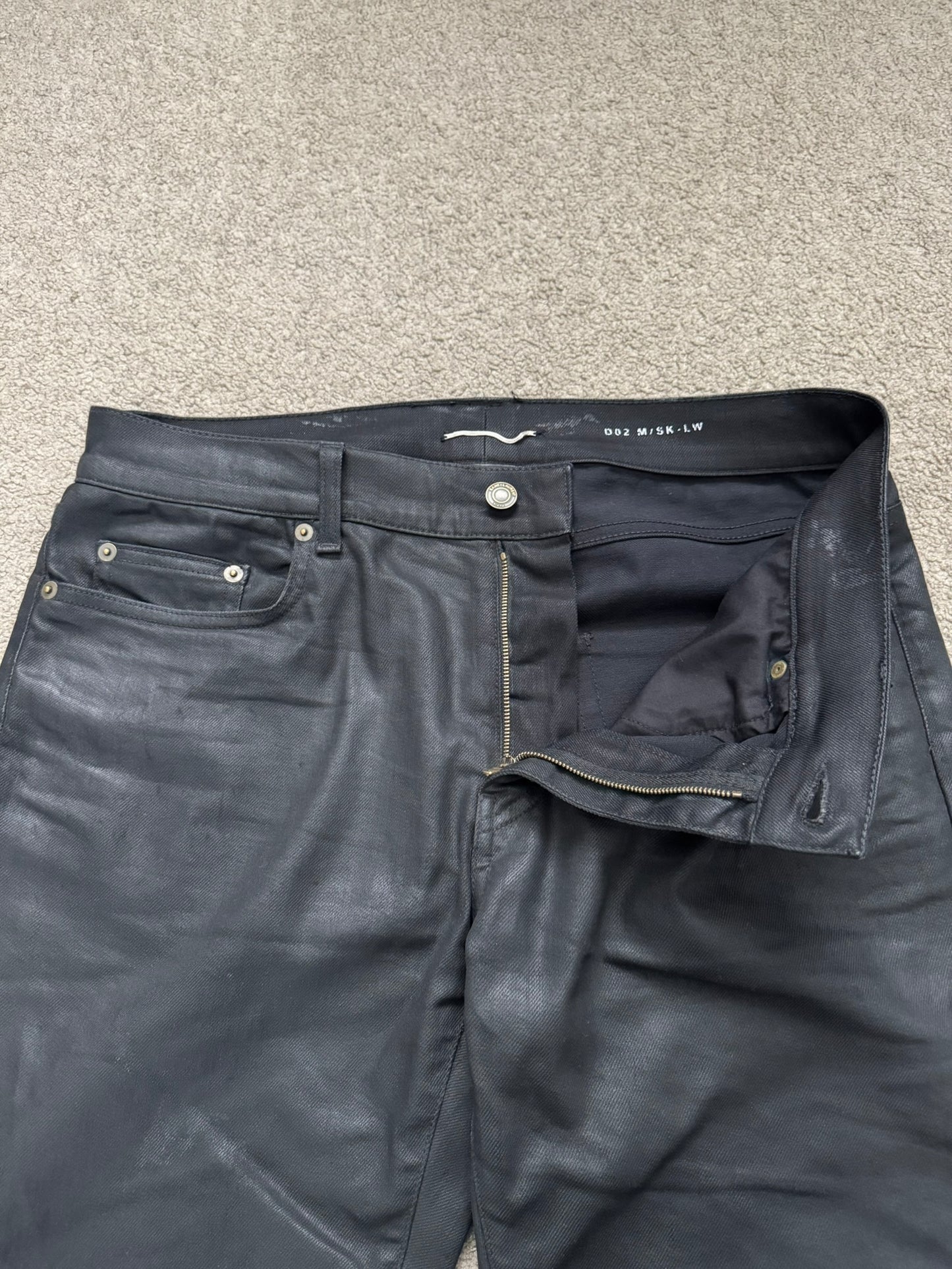 FW15 Saint Laurent by Hedi Slimane "Nightrider" Black Wax D02 Denim Jeans