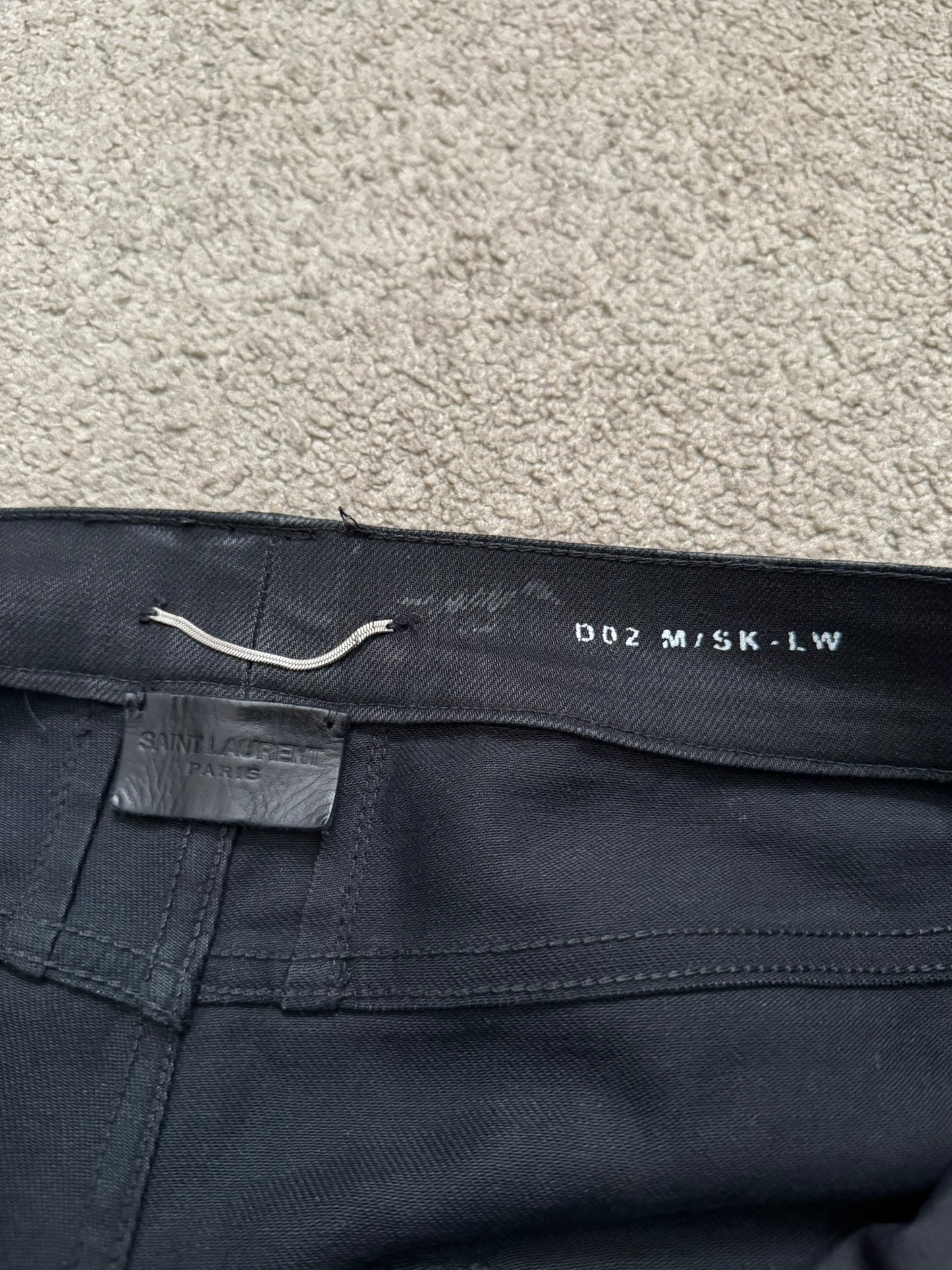 FW15 Saint Laurent by Hedi Slimane "Nightrider" Black Wax D02 Denim Jeans