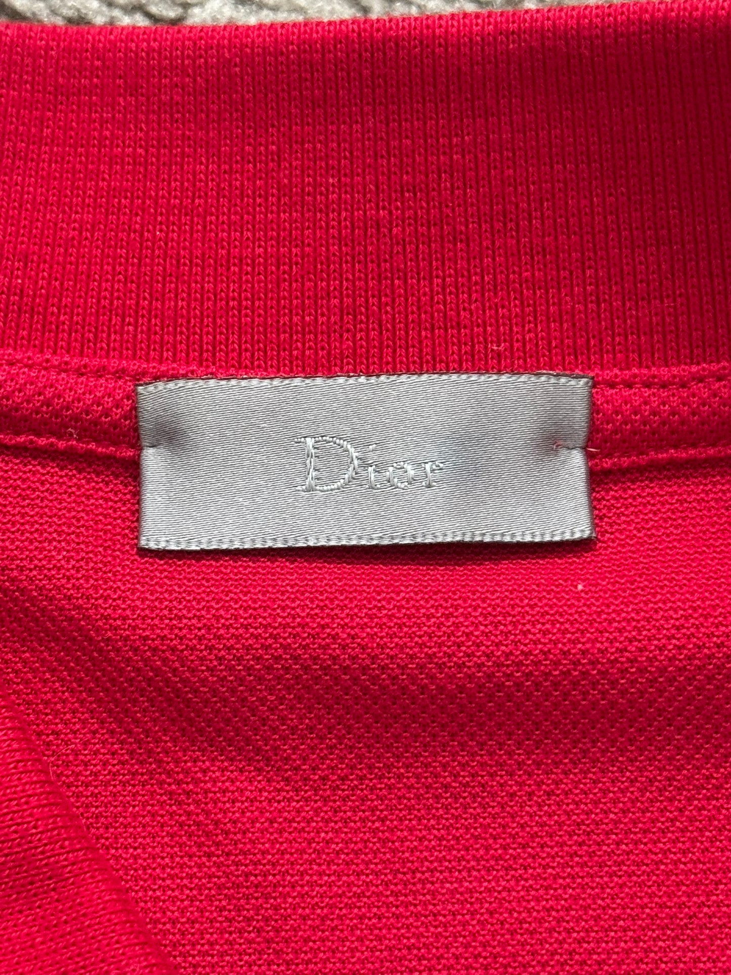 AW06 Dior Homme by Hedi Slimane Red Sequin Polo Shirt