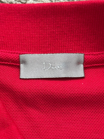 AW06 Dior Homme by Hedi Slimane Red Sequin Polo Shirt