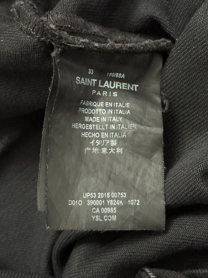 FW15 Saint Laurent by Hedi Slimane "Nightrider" Black Wax D02 Denim Jeans