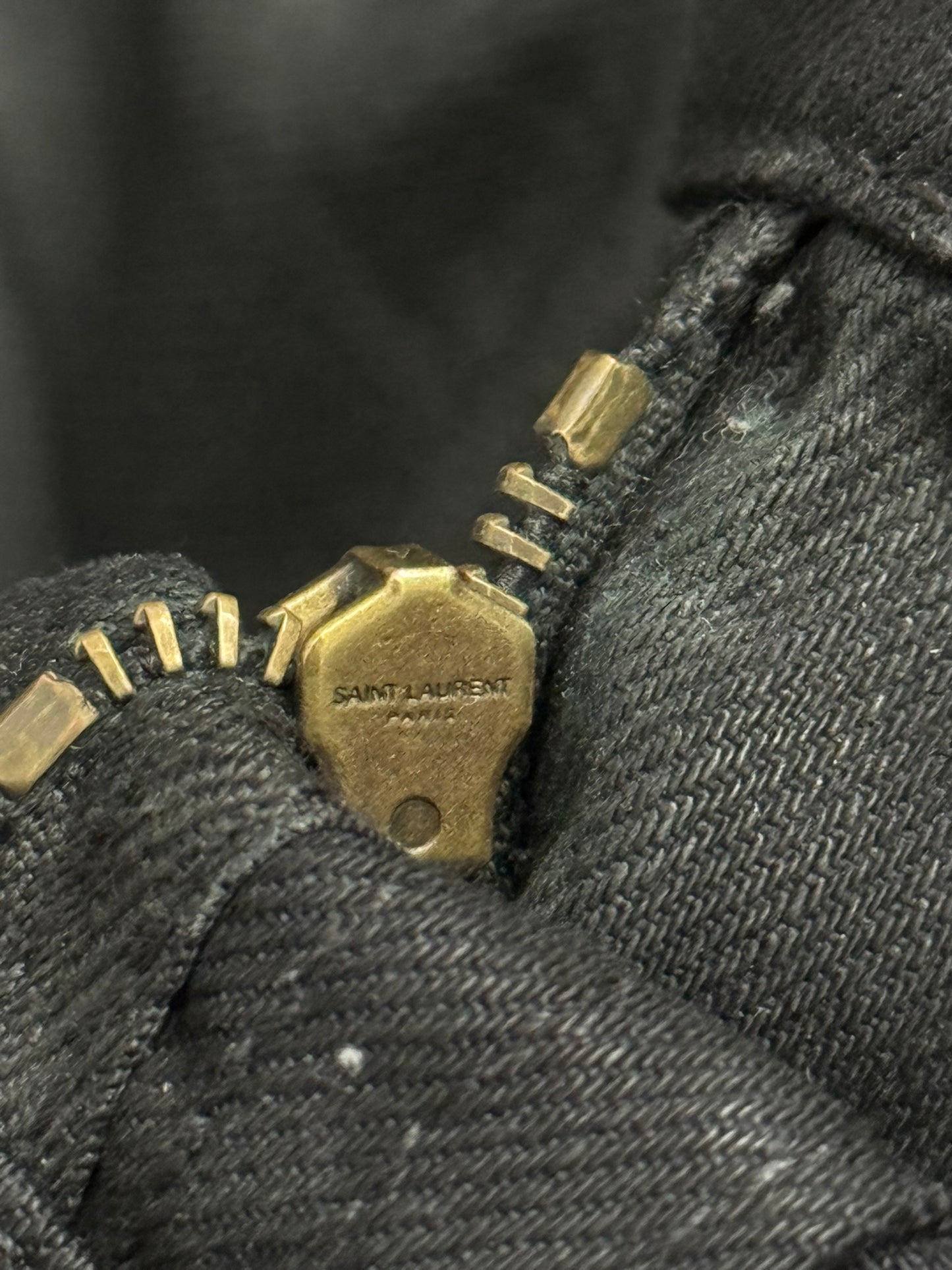 FW15 Saint Laurent by Hedi Slimane "Nightrider" Black Wax D02 Denim Jeans