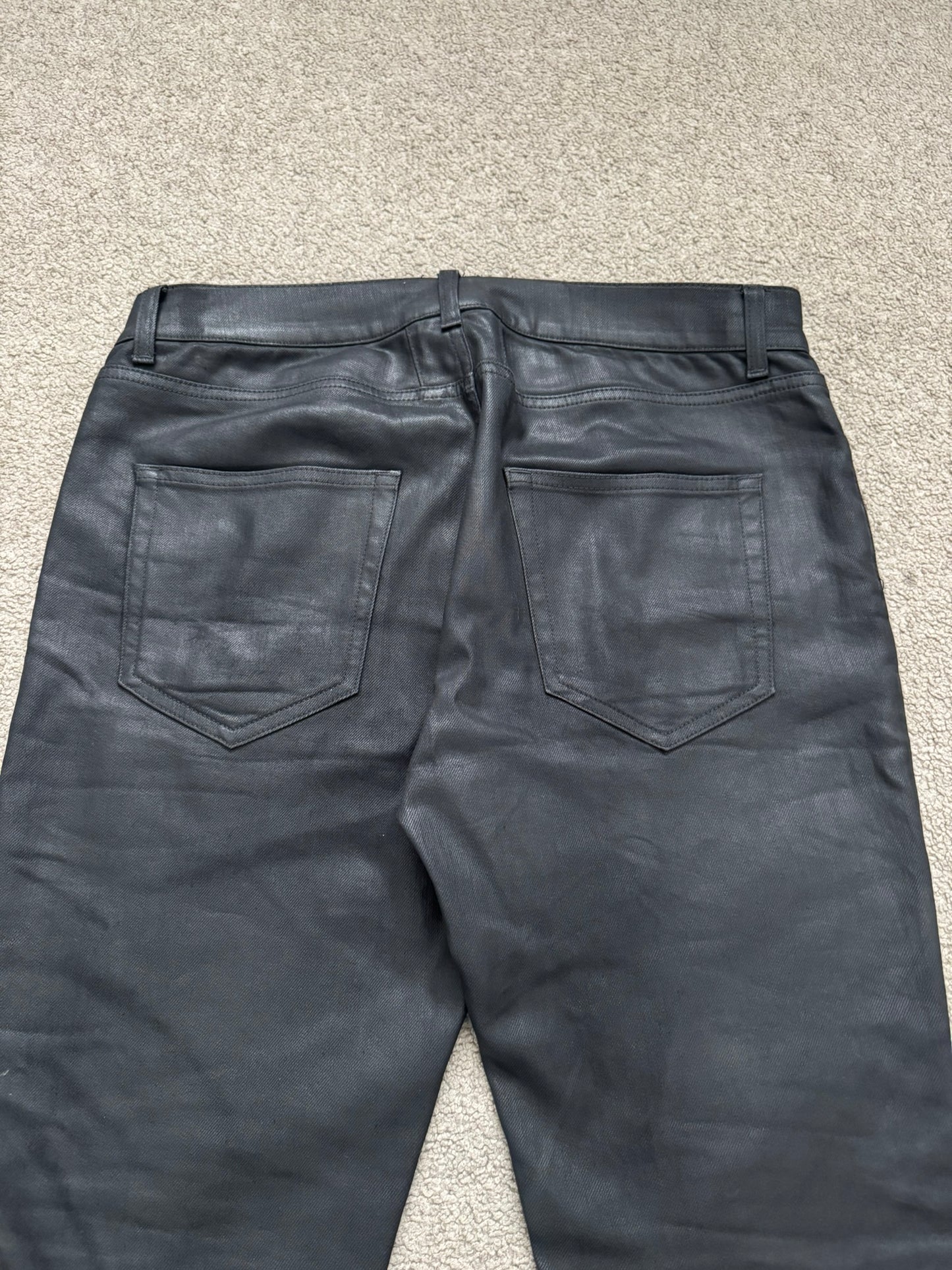 FW15 Saint Laurent by Hedi Slimane "Nightrider" Black Wax D02 Denim Jeans