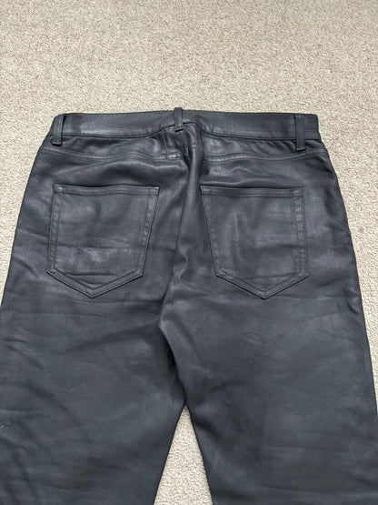 FW15 Saint Laurent by Hedi Slimane "Nightrider" Black Wax D02 Denim Jeans