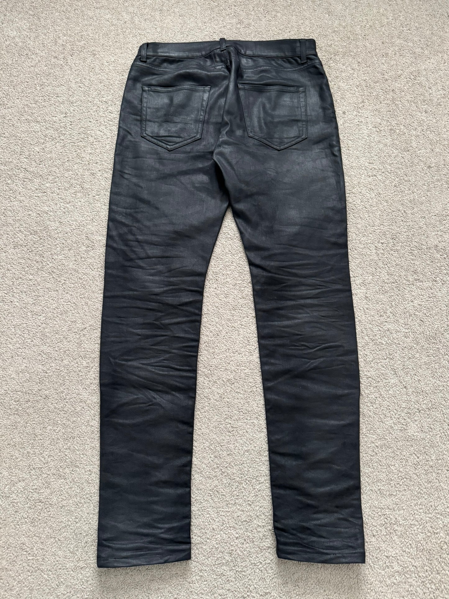 FW15 Saint Laurent by Hedi Slimane "Nightrider" Black Wax D02 Denim Jeans
