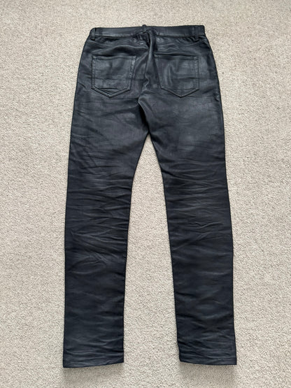 FW15 Saint Laurent by Hedi Slimane "Nightrider" Black Wax D02 Denim Jeans