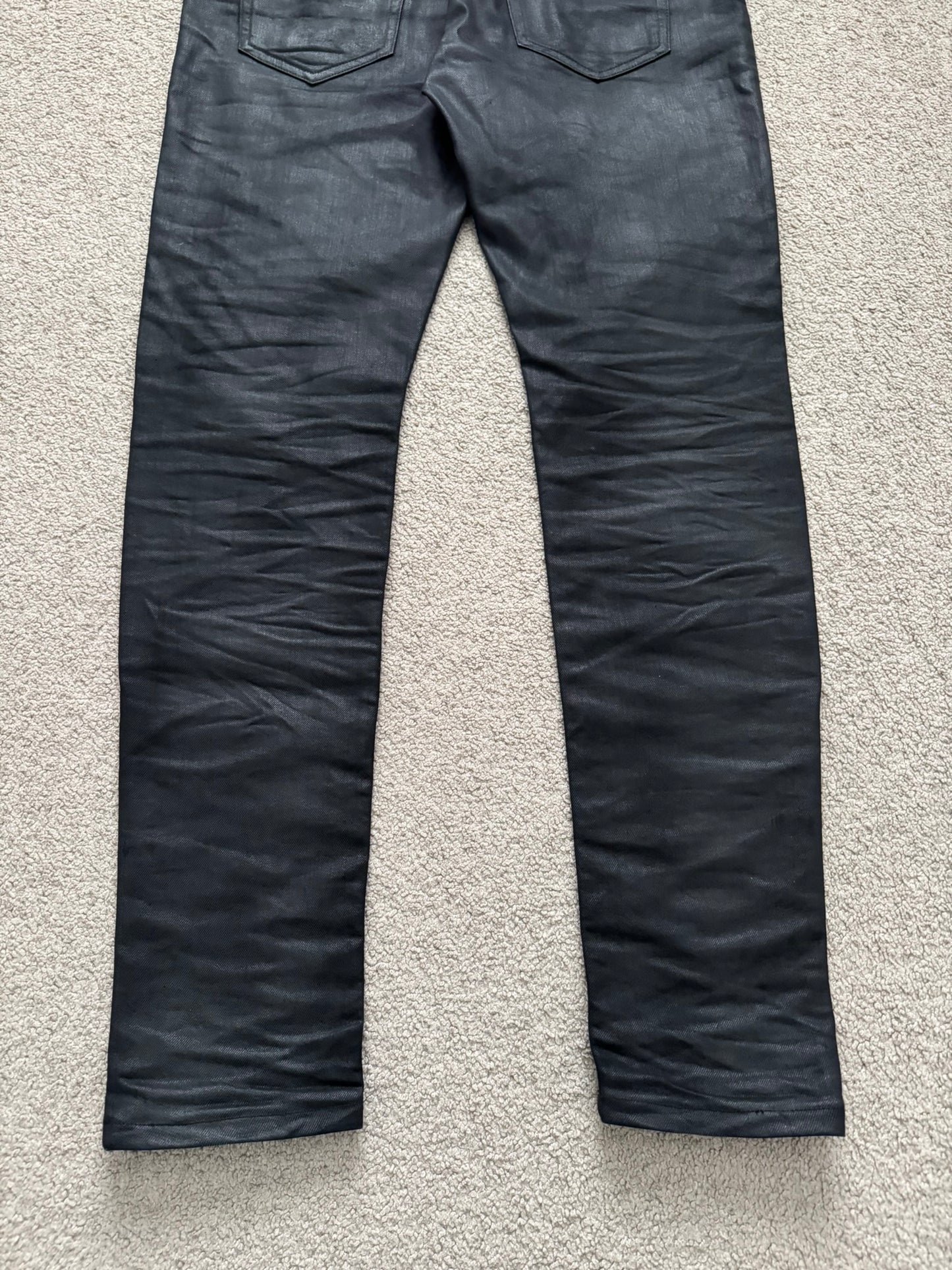 FW15 Saint Laurent by Hedi Slimane "Nightrider" Black Wax D02 Denim Jeans