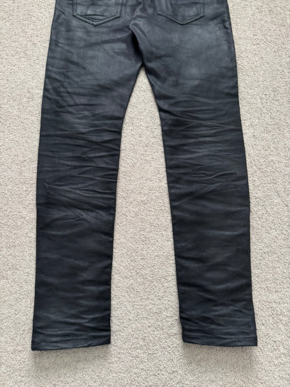 FW15 Saint Laurent by Hedi Slimane "Nightrider" Black Wax D02 Denim Jeans