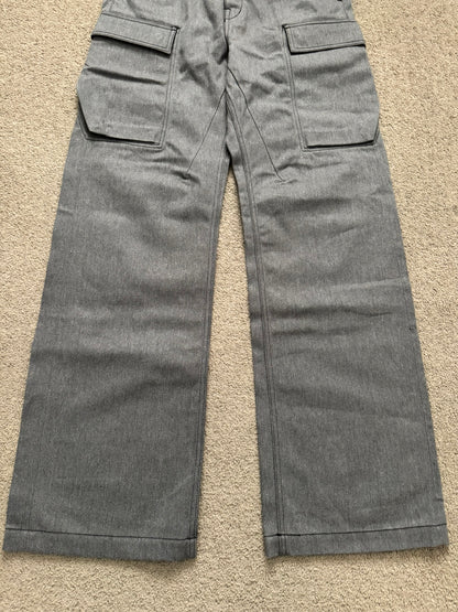 SS23 Rick Owens DRKSHDW MIJ Grey Selvedge Geth Cut Cargo Denim Jeans