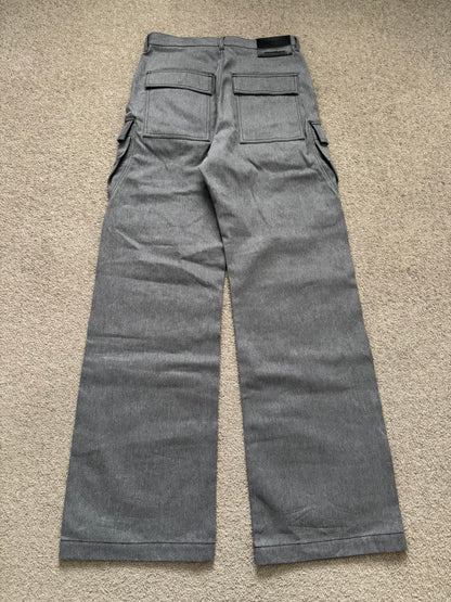 SS23 Rick Owens DRKSHDW MIJ Grey Selvedge Geth Cut Cargo Denim Jeans