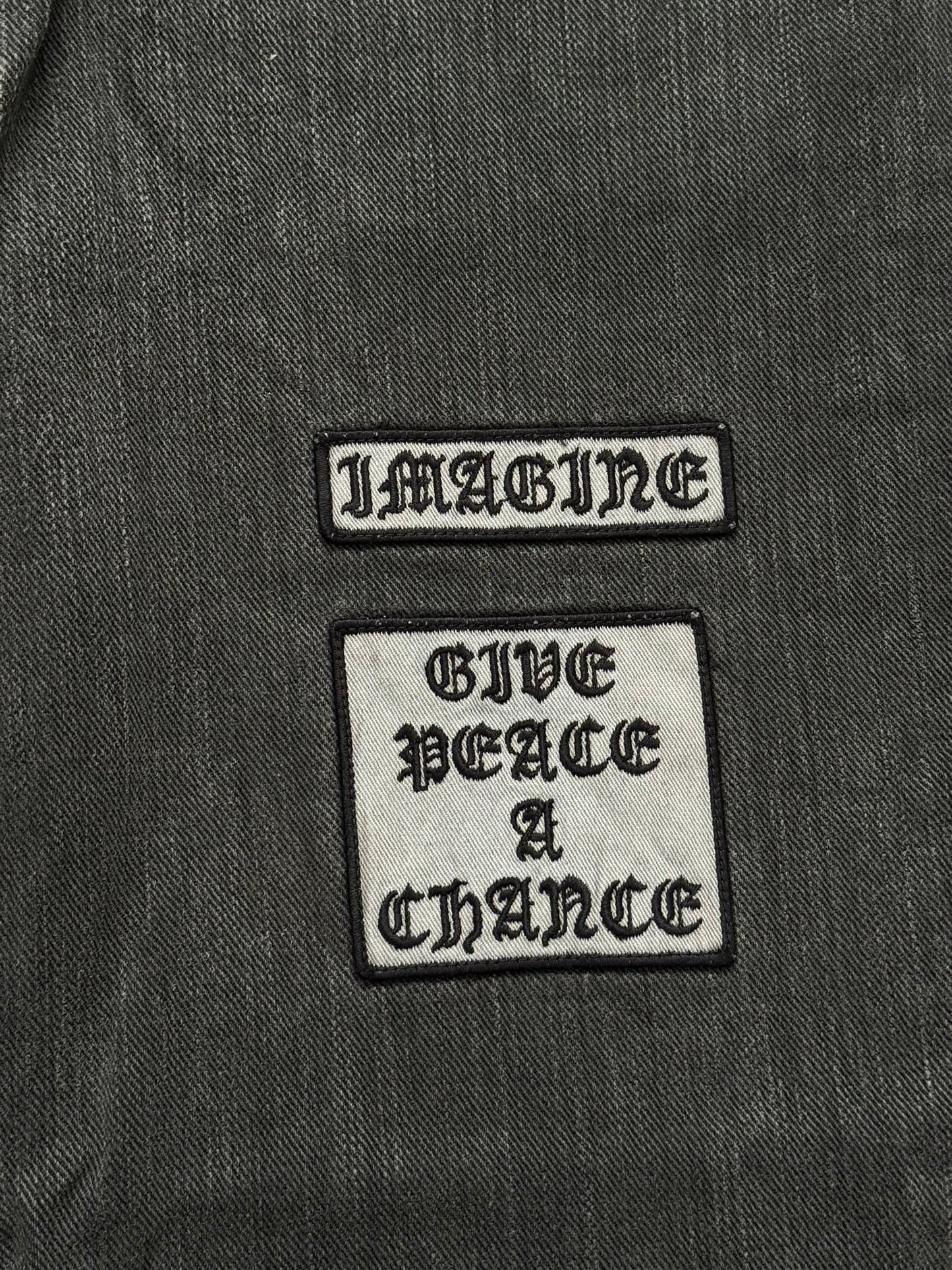 AW04 Number (N)ine "Give Peace A Chance" Patch Denim Jeans