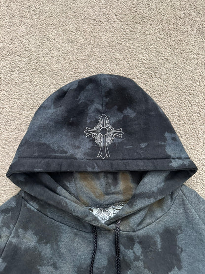 Vintage Chrome Hearts Horseshoe Dyed Thermal Pullover Hoodie