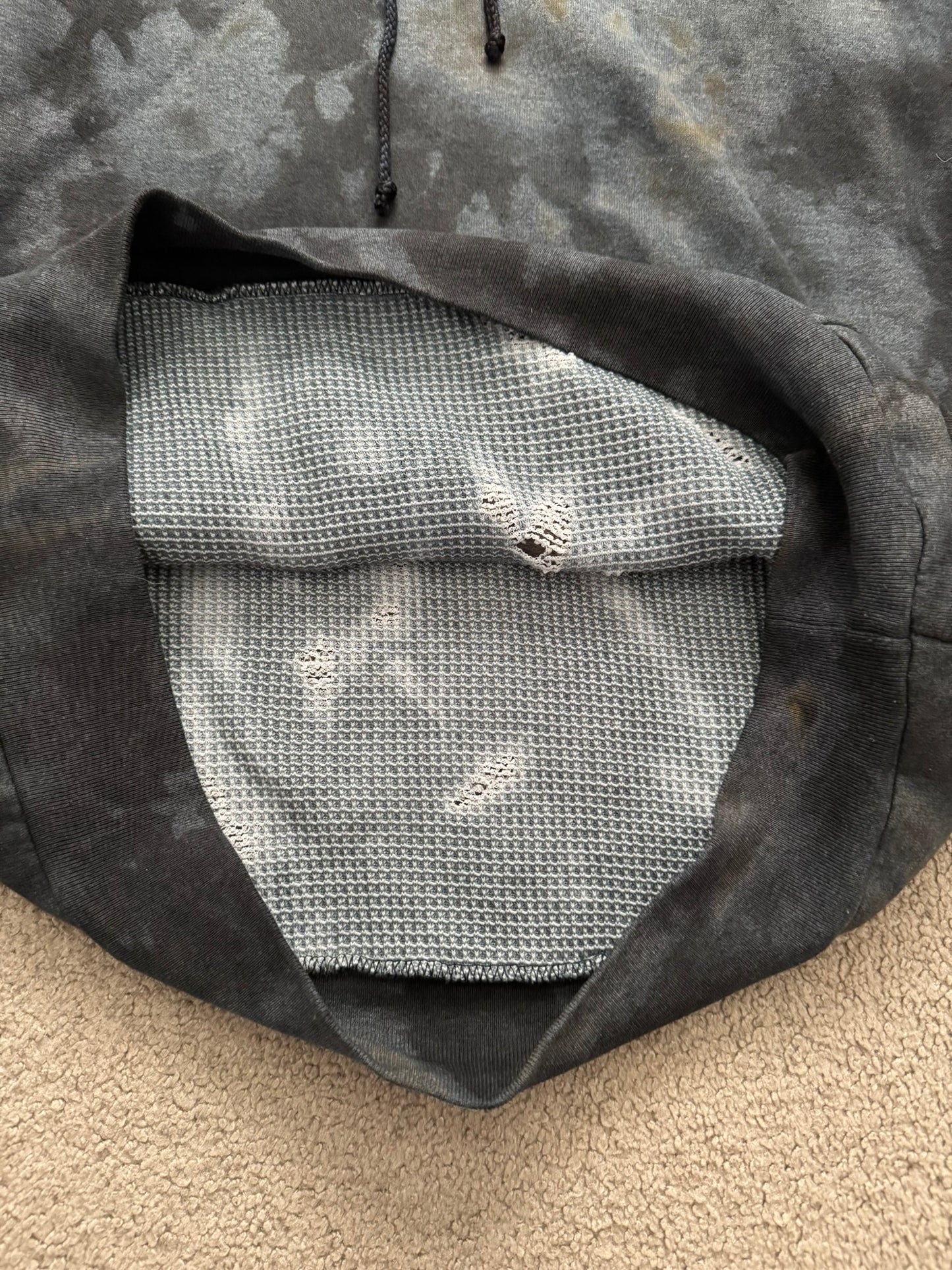 Vintage Chrome Hearts Horseshoe Dyed Thermal Pullover Hoodie