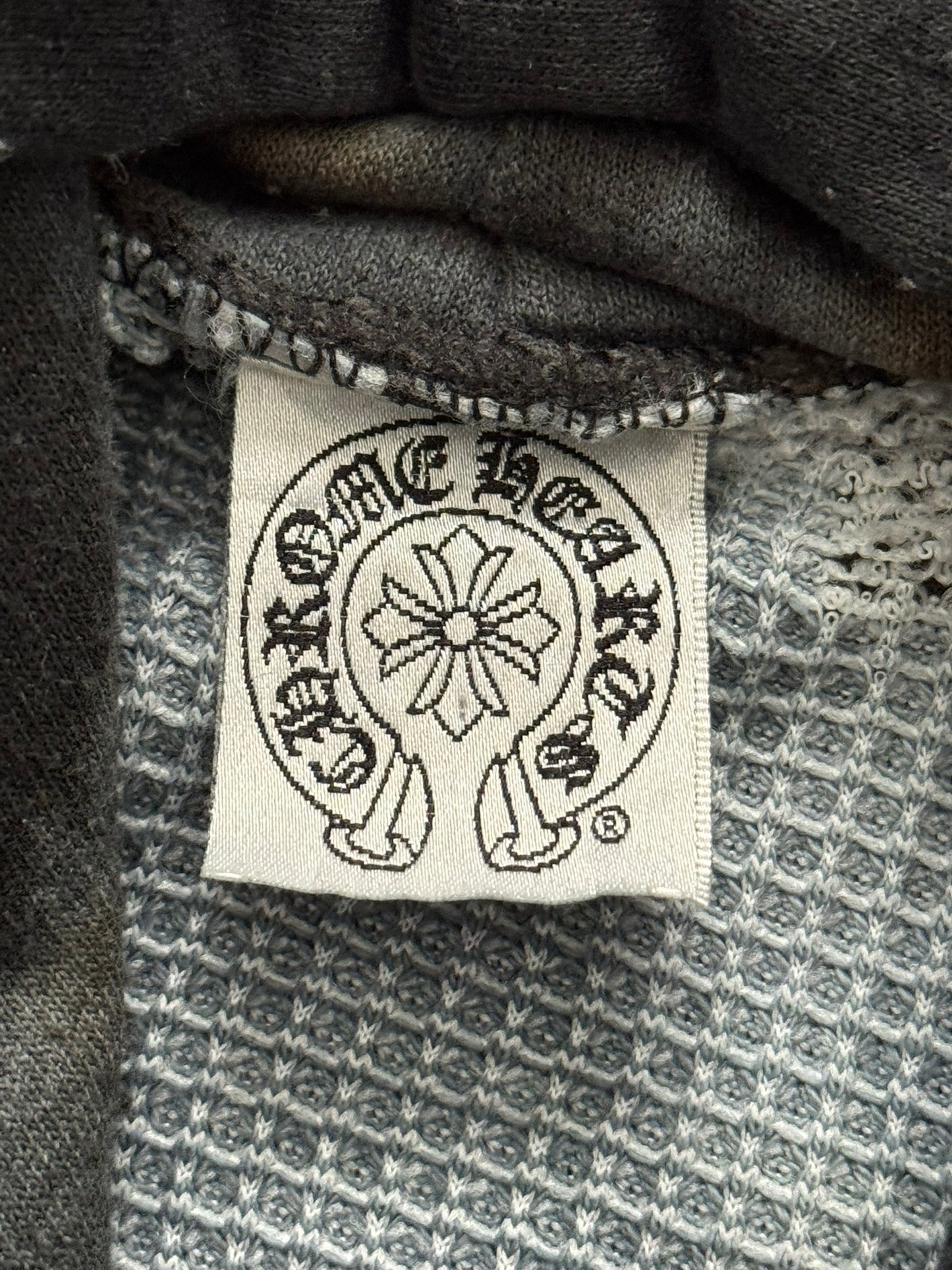 Vintage Chrome Hearts Horseshoe Dyed Thermal Pullover Hoodie